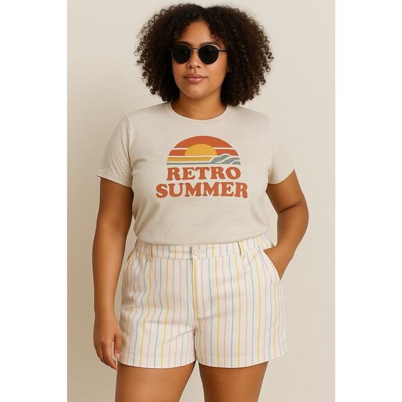 A.N.A Striped Midi Shorts Women’s 18 | Pastel Coastal‎ Preppy Y2K Resort Vibes - Picture 10 of 11